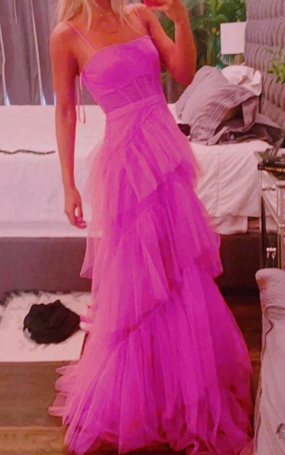 Hot Pink prom dresses,long prom dresses fg811