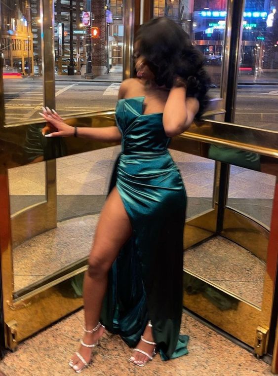 Green prom dress, green evening dress fg942