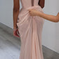 Pink vintage elegant beaded chiffon evening dress    fg7371