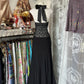 Elegant Black Halter Prom Dress Sleeveless Evening Party Dress   fg7381