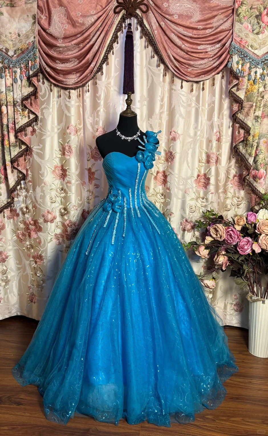 Off The Shoulder Green Prom Dress Sweet 16 Dress Ball Gown Y3029