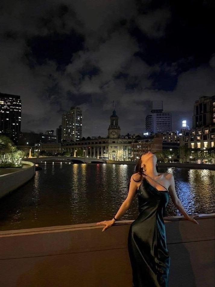Black long evening dress Sexy Prom Dress main image 0