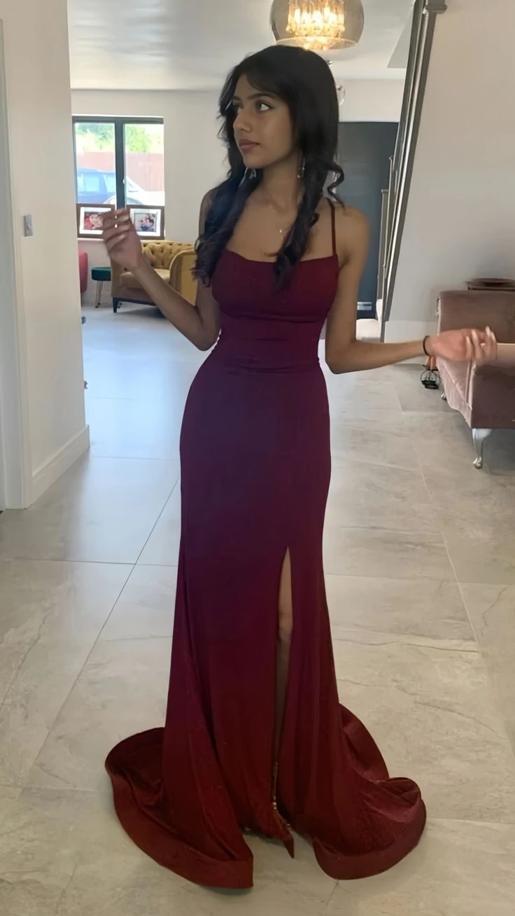 Burgundy sparkly glitter prom dress long evening dress      fg4920
