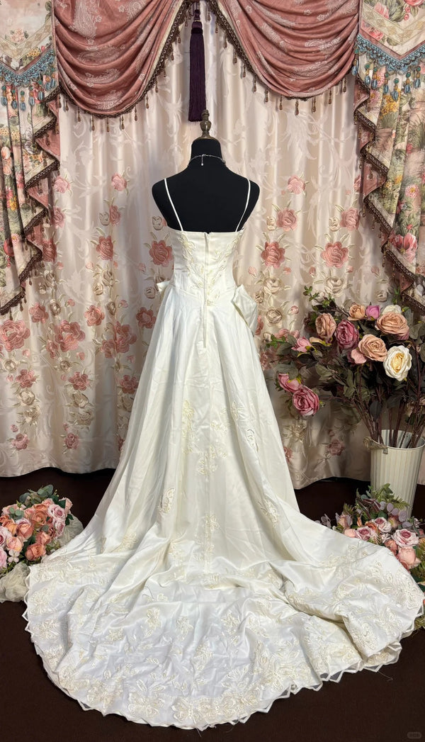 Elegant Spaghetti Straps A-Line Long Formal Party Dress Wedding Guest Dress, DP4860