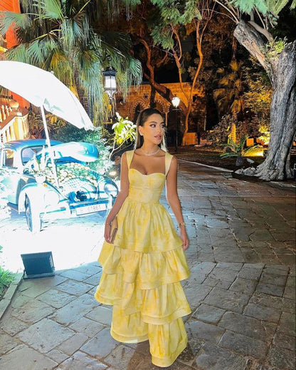 Yellow Dress Fashion Elegant Prom Dresses Vintage Princess Female Evening Party Dress fg4527 Yellow Dress Fashion Elegant Prom Dresses Vintage Princess Female Evening Party Dress fg4527