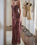 Vintage Green Off Shoulder Lace Satin Evening Dress Formal Prom Dress Y7810