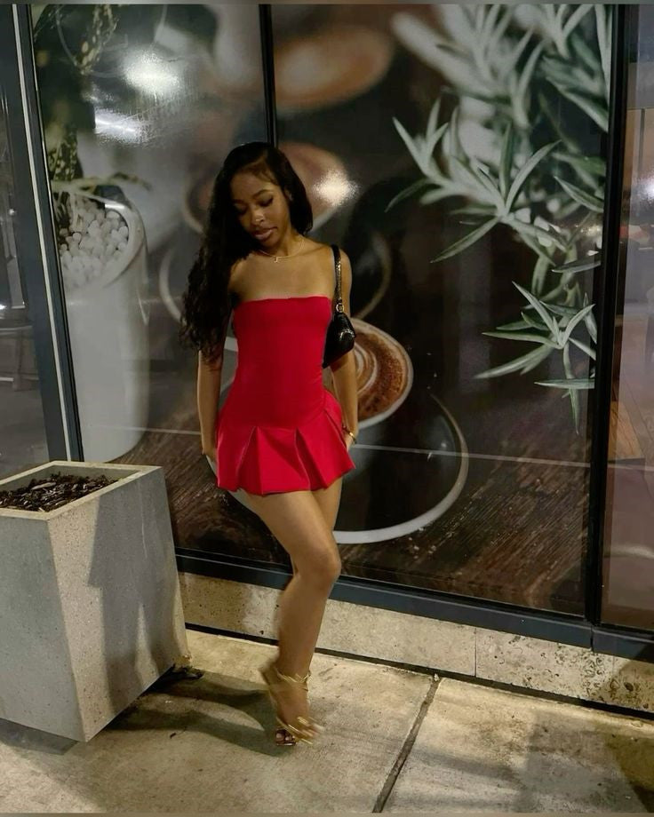 Strapless Red Homecoming Dress A Line Short Birthday Dress fg6516 formalgowns Strapless Red Homecoming Dress A Line Short Birthday Dress fg6516 formalgowns