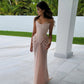 Pink vintage elegant beaded chiffon evening dress    fg7371