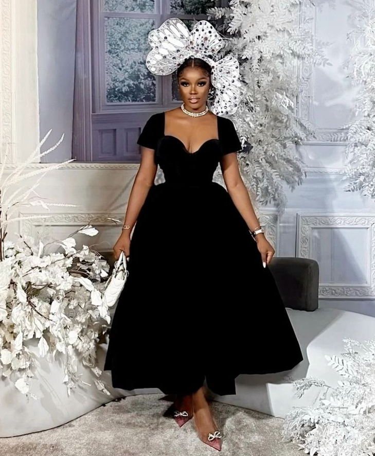 Black Short Sleeves Party Dress Fashion Evening Gown fg6642 – formalgowns