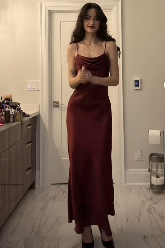 Modest Mermaid Straps Burgundy Prom Dress fg6345 formalgowns Modest Mermaid Straps Burgundy Prom Dress fg6345 formalgowns