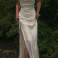 Simple Long Prom Dresses with High Slit,Evening Party Dresses     fg1421