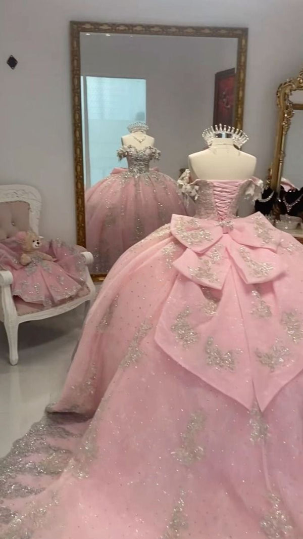A Line Pink Ball-Gown Sweetheart Quinceanera Dresses Long Evening Dress main image 1