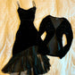 Schwarzes Cocktailkleid aus Samt mit Stufen, Abschlussball, Partykleid, formelle Kleider (Jacke nicht im Lieferumfang enthalten) fg7231