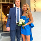 Blue Homecoming Dress , Blue Party Dress    fg4757