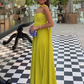 2025 New Women Strapless Ribbon Pleated Dresses Sexy Sleeveless Long Evening Party Gowns    fg7421
