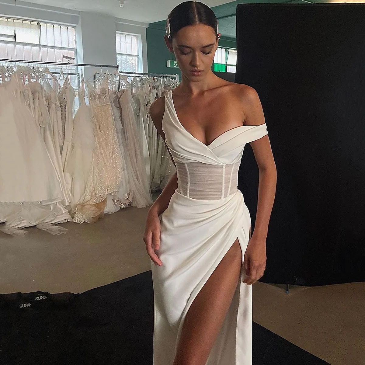 Elegant One-Shoulder Mermaid Wedding Dress fg6310 – formalgowns