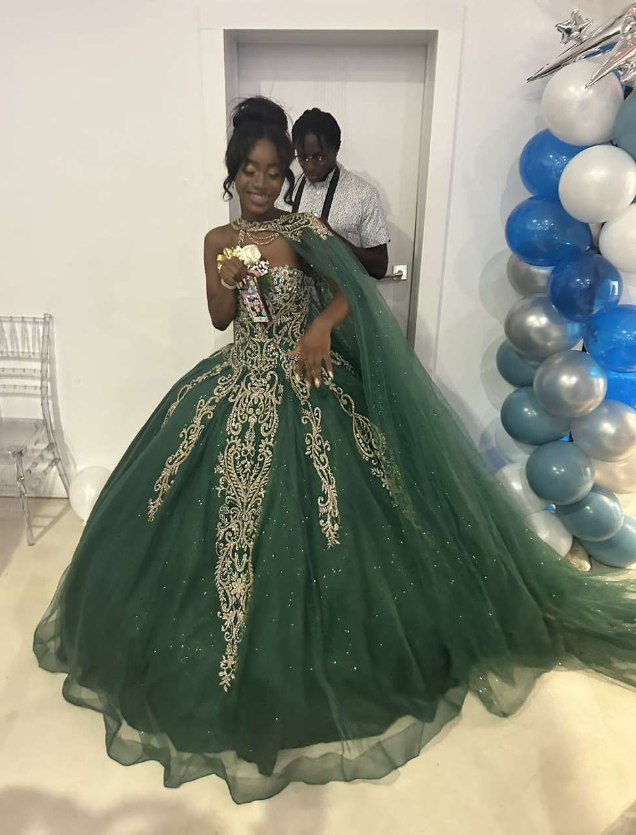 Green Quinceanera Dresses For Sweet 16 Girls Princess Ball Gowns With