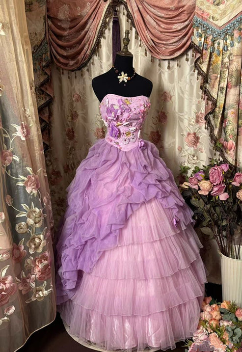 Blue Off Shoulder Sweetheart A-Line Tulle Sweet 16 Ball Gown Quinceanera Dress, DP4817 main image 0