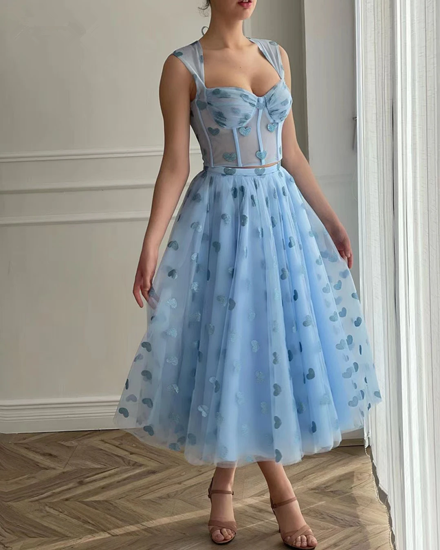 summer tea length cocktail dresses A-Line Cocktail Dresses Corsets Dress Wedding Guest Summer Tea Length Koutun Dress