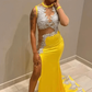 black girl yellow lace evening dresses,silver lace prom dresses, sexy evening dresses     fg996