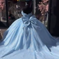 Baby blue sequins quinceanera dresses Sweet 16 Dresses Off the Shoulder Ball Gown    fg8022