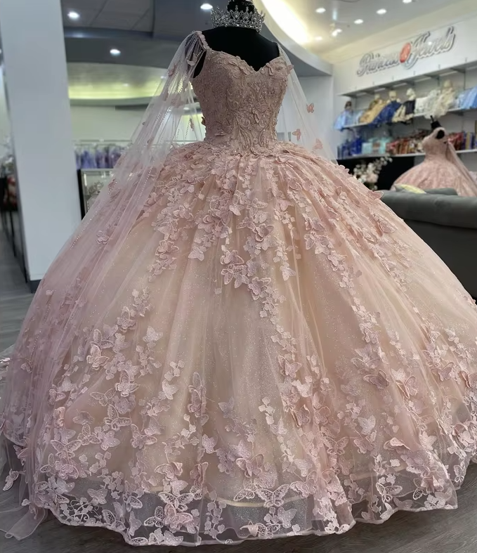 Light pink puffy dress shop