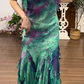 Green Chiffon Vintage Prom Party Dress Evening Dress Birthday Outfit fg8716