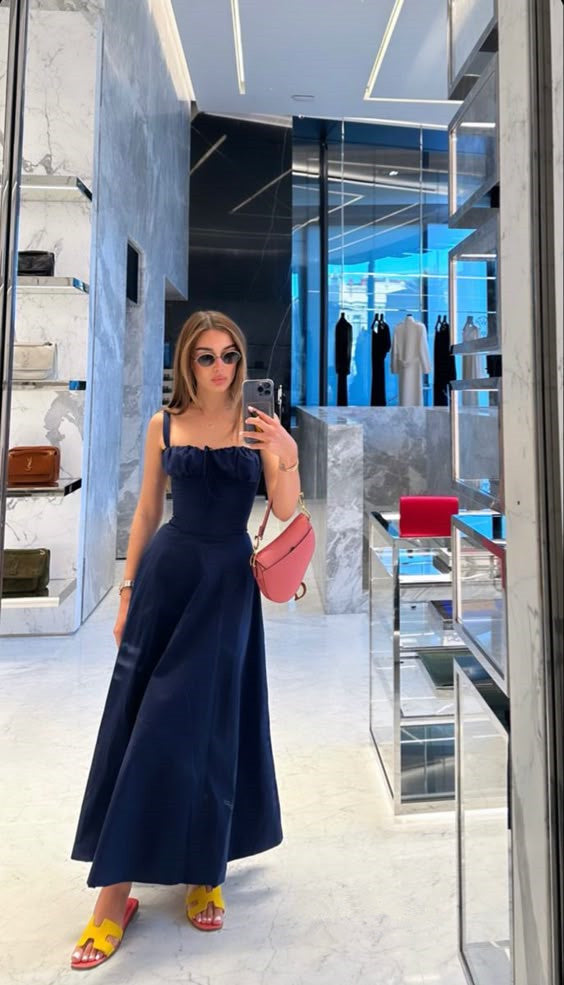 Navy Blue Ankle Length Evening Dresses, Cheap Prom Dresses fg6550 – formalgowns