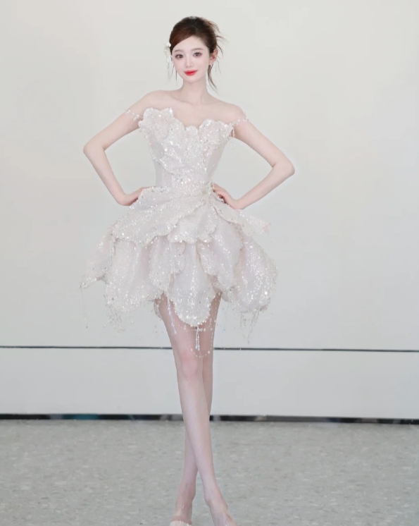 Ruffled Mini Birthday Dress Sequin Short Prom Dress Homecoming Dress fg8652