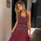 Halter Neck Beaded Long Prom Dress 21st Birthday Outfit fg8228