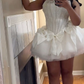 Weißes Geburtstagsoutfit Kurzes Abendkleid Cocktailkleider Kurzes Partykleid Homecomingkleid fg8021