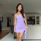 Robe de soirée courte noire irrégulière, tenue d'anniversaire, robe de cocktail, fg8064