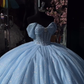 Baby blue sequins quinceanera dresses Sweet 16 Dresses Off the Shoulder Ball Gown    fg8022