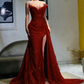 Light Purple High Split Evening Dresses, Sweetheart Mermaid Prom Dresses, Elegant Dresses for Wedding      fg6769
