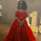 A Line Green Tulle Lace Princess Dresses Off the Shoulder Party Ball Gowns         fg6204