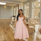 Women's Retro Pink Maxi Dress Sexy Fashion Party Evening Gown   fg7266