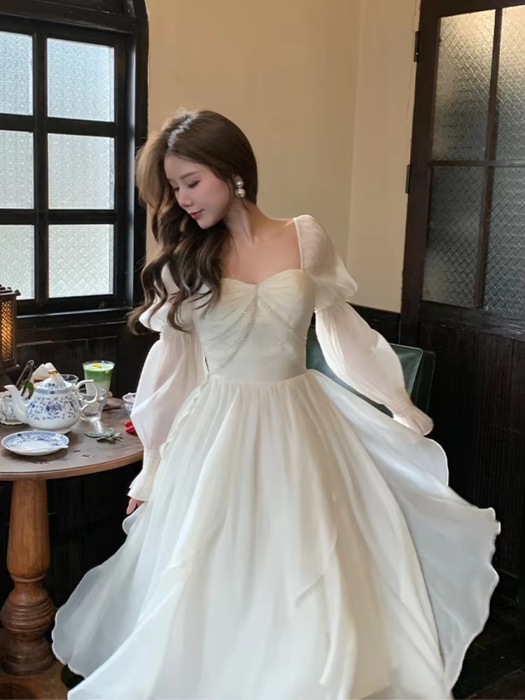 Women Casual Princess Party Dress Vintage A-line Birthday Dress Evenin – formalgowns