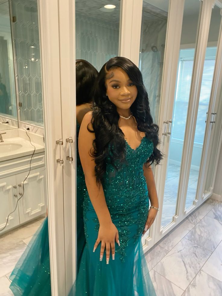 Robe de bal sirène vert foncé en tulle et dentelle, tenue d'hiver formelle fg4863