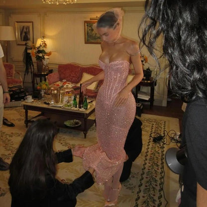 Robe de soirée longue sirène colorée à paillettes, tenue de remise de diplôme fg8362