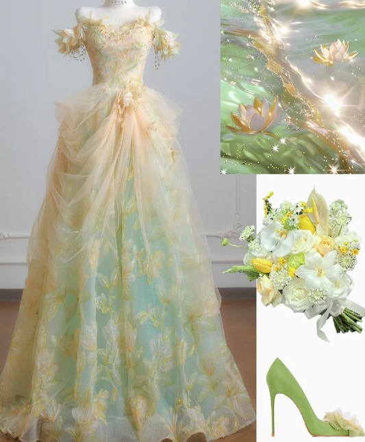 Einzigartiges langes A-Linien-Hochzeitskleid, Abendkleid fg7736