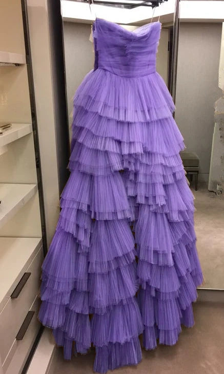 Mehrlagiges Tüll-Ballkleid, langes Partykleid, formelles Kleid fg3449