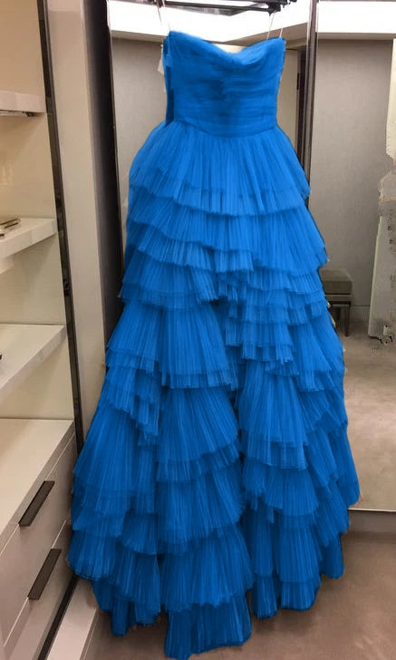 Mehrlagiges Tüll-Ballkleid, langes Partykleid, formelles Kleid fg3449