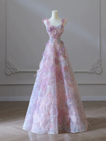 A Line Long Sleeveless Prom Dress Beautiful Evening Dresses   fg7661