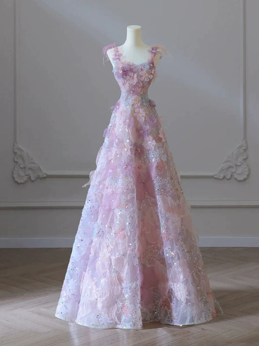 A Line Long Sleeveless Prom Dress Beautiful Evening Dresses   fg7661