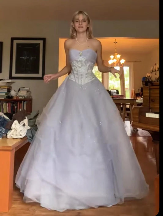 Robe de soirée longue bustier trapèze, robe de bal fg7814