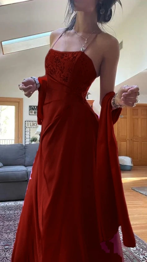 Superbe robe de bal longue rose à perles, coupe trapèze, fg7156