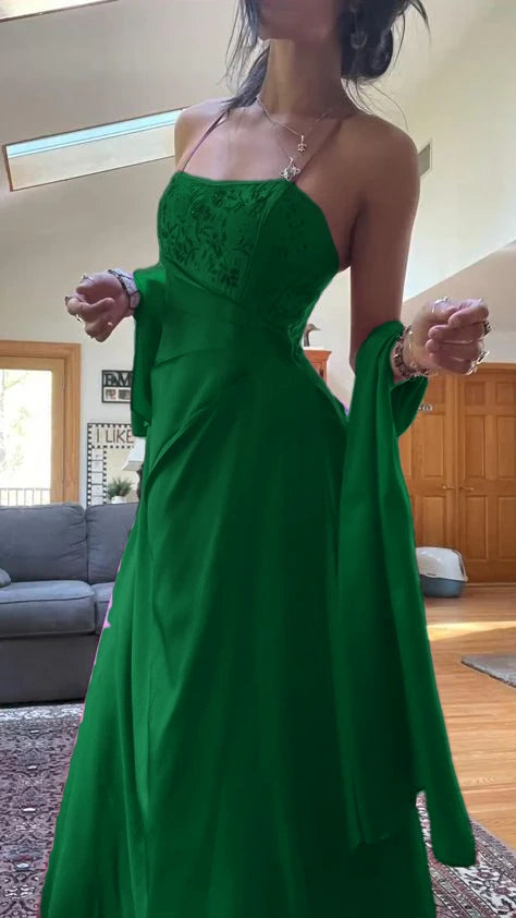 Superbe robe de bal longue rose à perles, coupe trapèze, fg7156