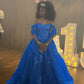 A Line Green Tulle Lace Princess Dresses Off the Shoulder Party Ball Gowns         fg6204