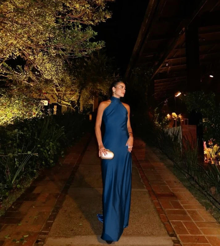 Sexy Etuikleid Blau Abendkleid Ball Party Kleider fg6388