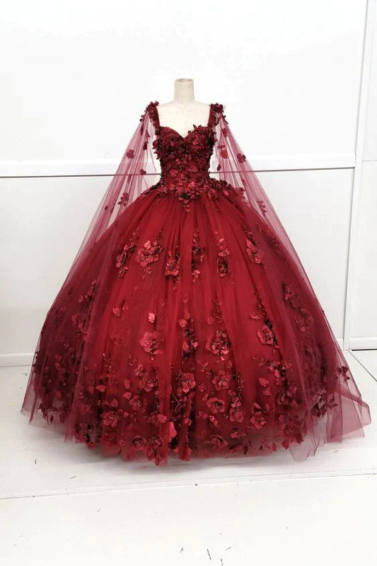 2024 New Quinceanera Dress Burgundy Ball Gown Plus Size Sweet 15 16 Dress       fg4542